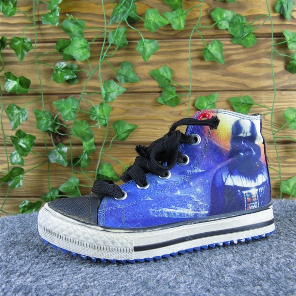 SKECHERS Boys Sneaker Star Wars Sz T 11 Medium Blue Fabric Lace Up - Picture 1 of 6